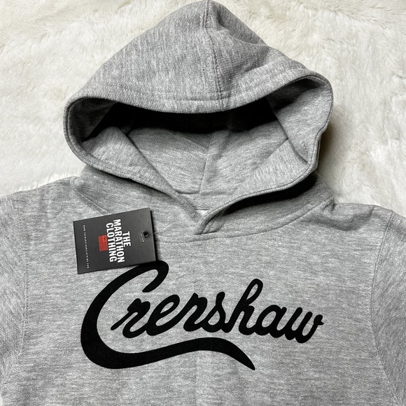 NWT The Marathon Clothing Crenshaw Hoodie Sweatshirt in Grey Youth XS - Picture 3 of 7